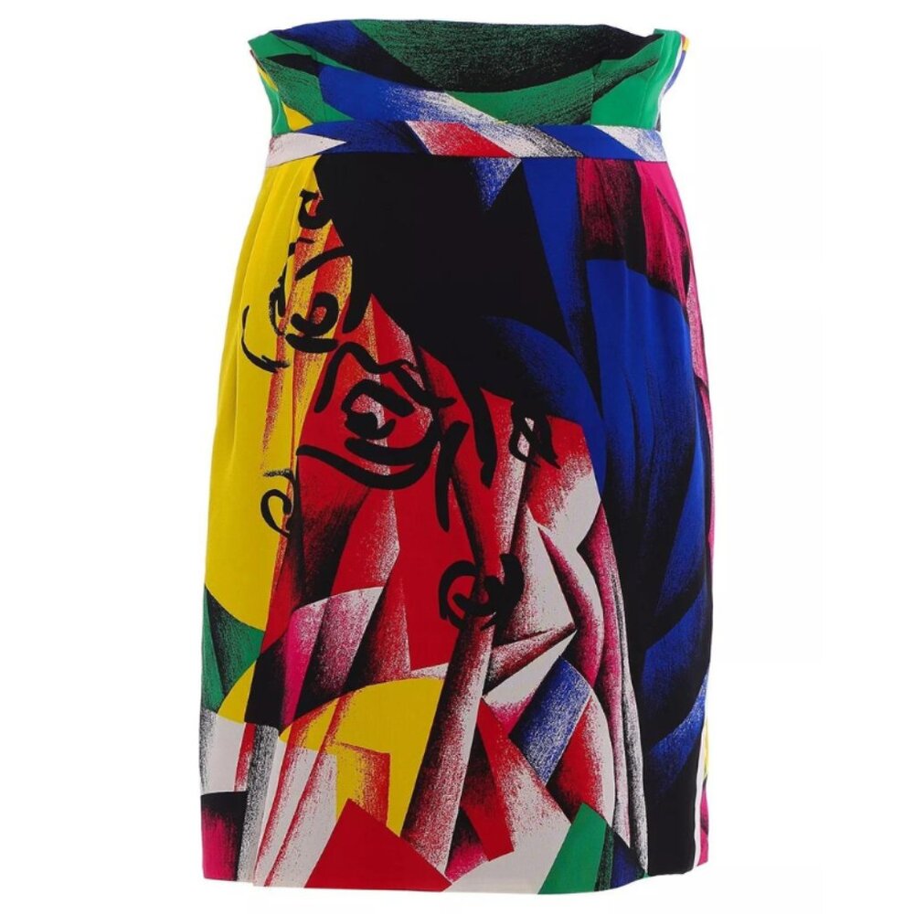 NWT VERSACE Abstract Art Picasso High Waisted Tulip Skirt Sz 38, 40, 42, 46